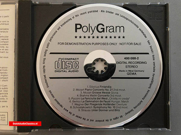 Polygram Philips Demonstration Sampler Compact Disc