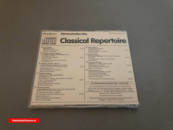 Polygram Philips Demonstration Sampler Compact Disc