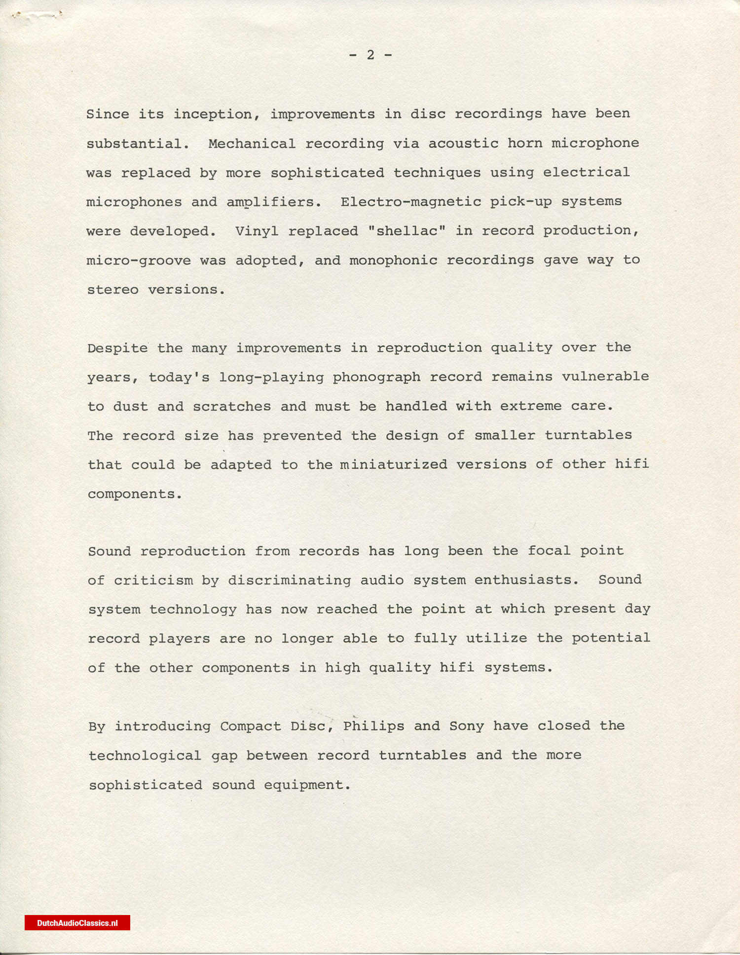 Philips/Sony press kit 27 May 1981 New York