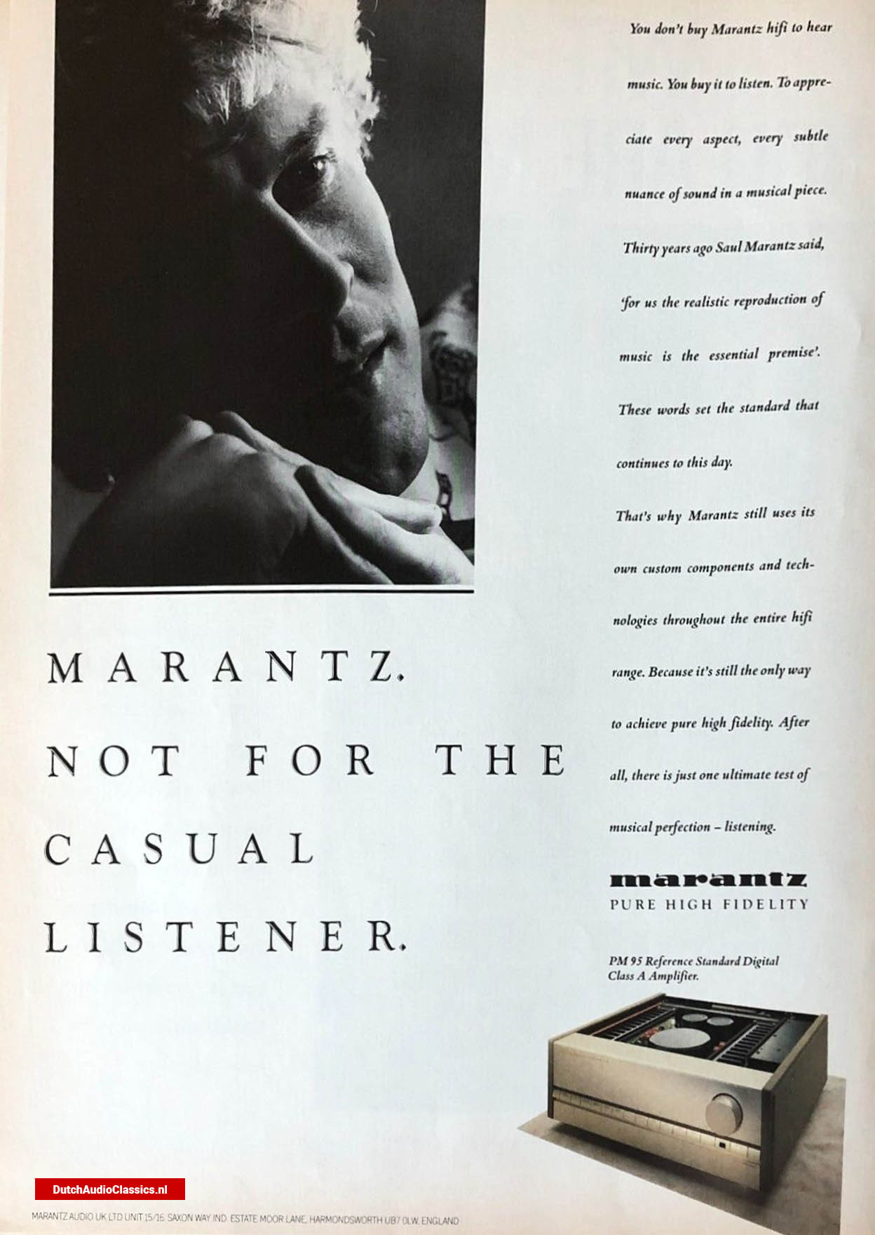 Marantz PM95 advertisement January 1990