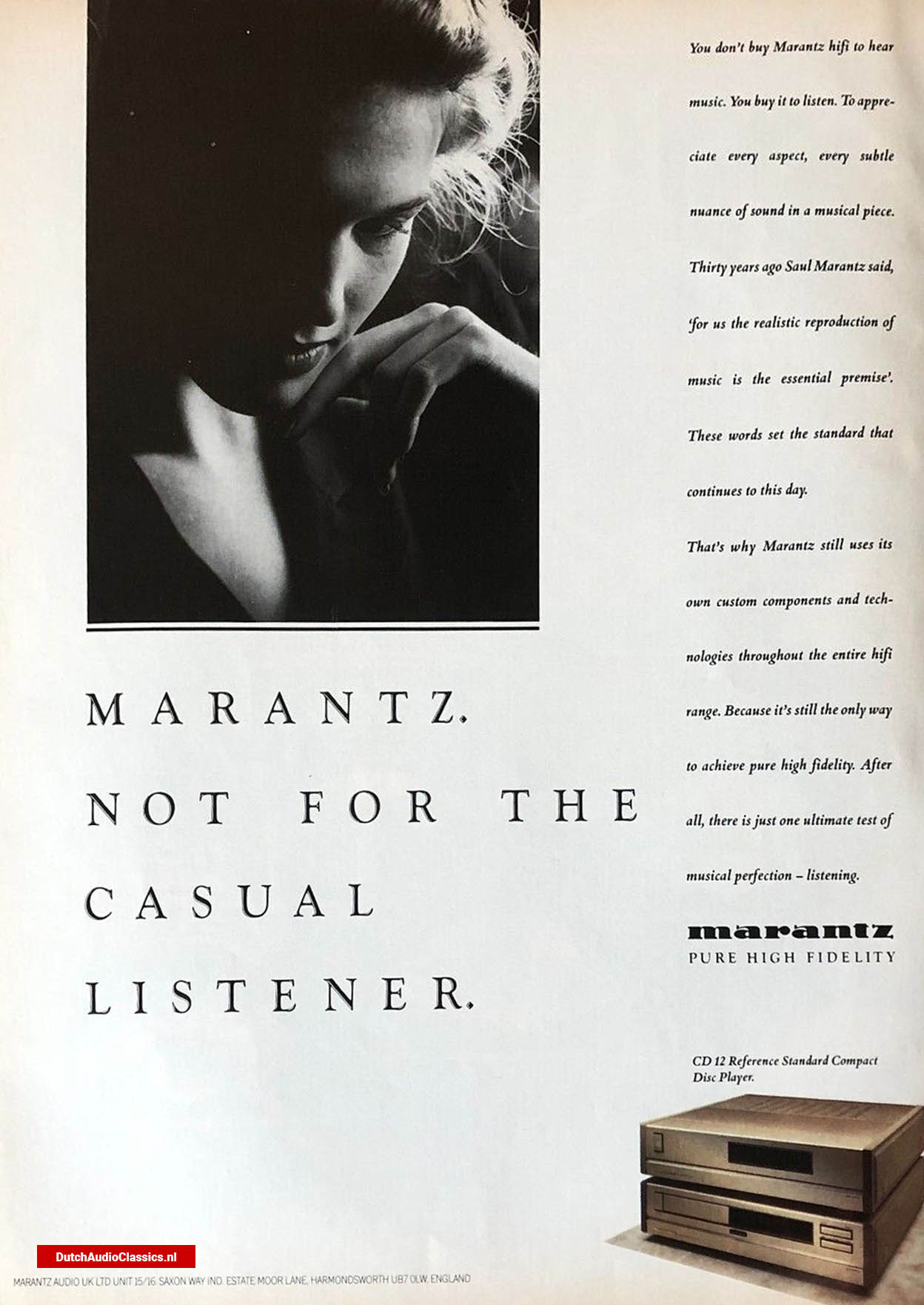 Marantz CD12 advertisement May 1989
