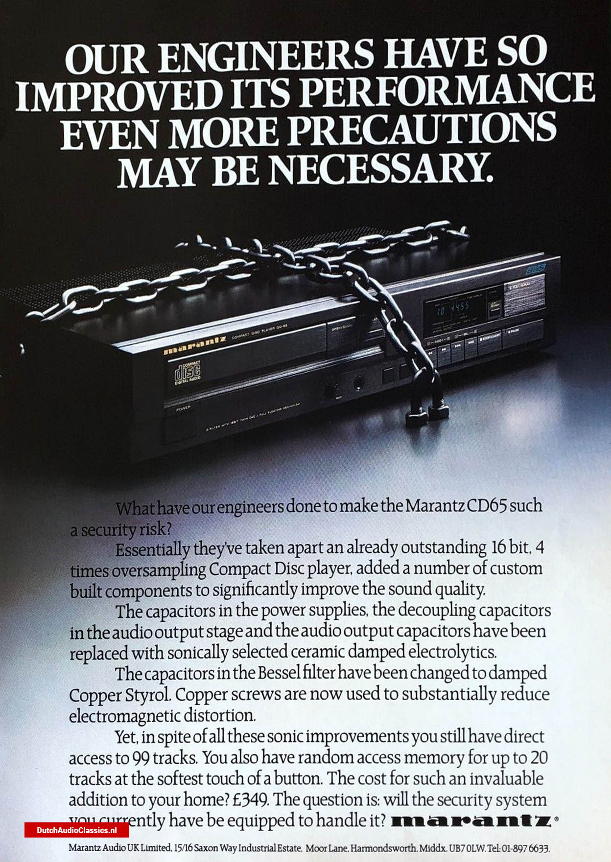 Marantz CD65 advertisement September 1986