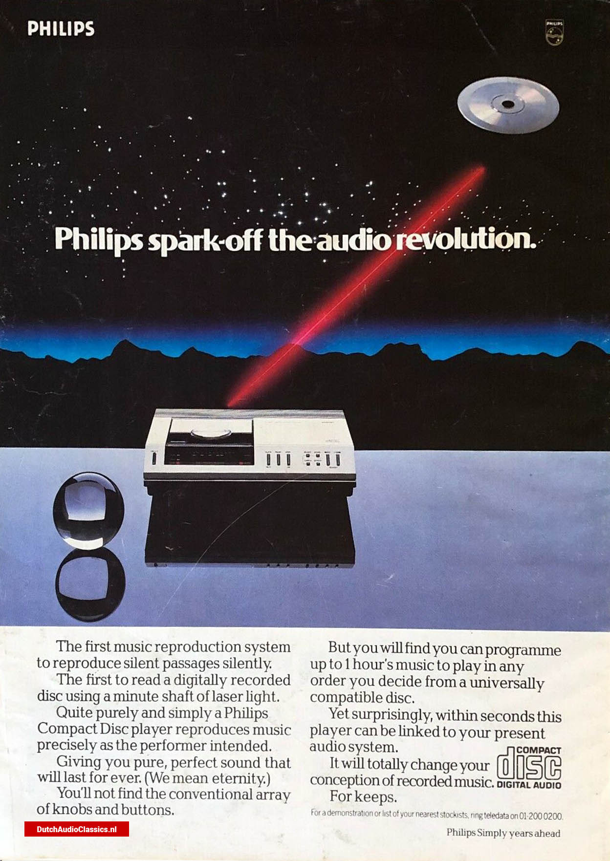 Philips CD100 advertisement August 1983