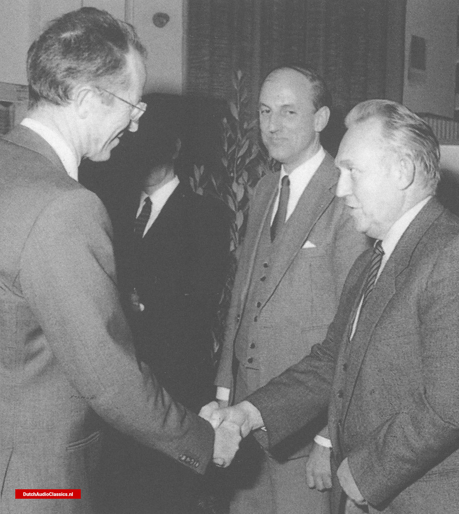 King Boudewijn of Belgiumcongratulating Hugo Vananderoyre for his role in designing the groundbreaking Philips CD100 in 1983