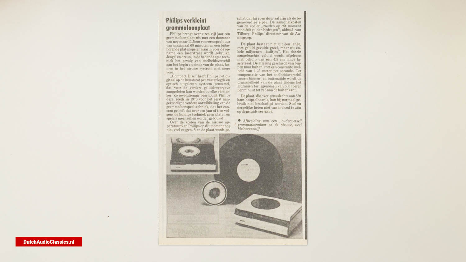 newspaper article Philips reduces record size