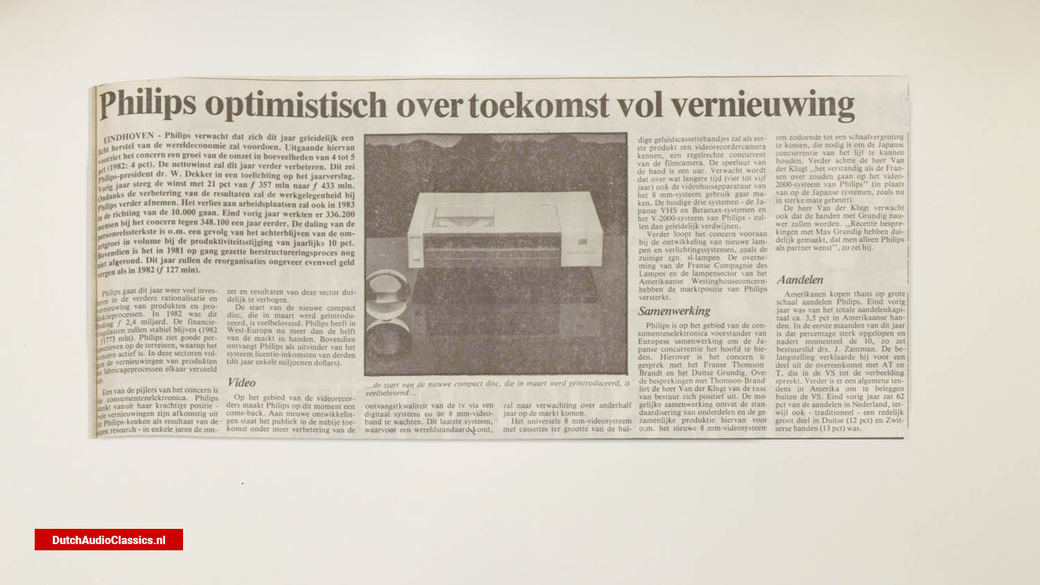 newspaper article Philips optimistic about future full of innovation