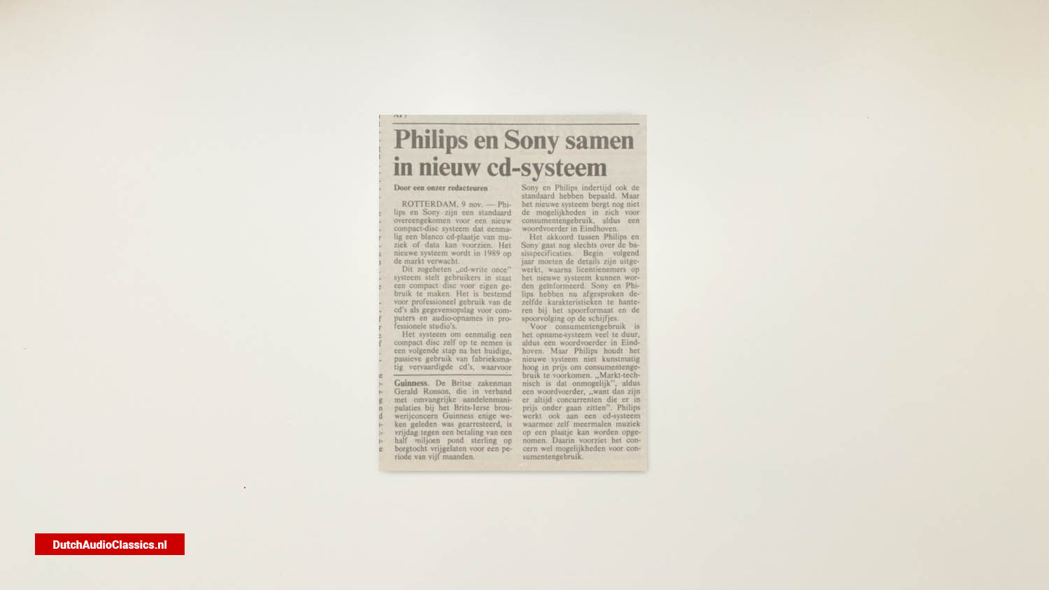 newspaper article Philips and Sony team up in new cd system