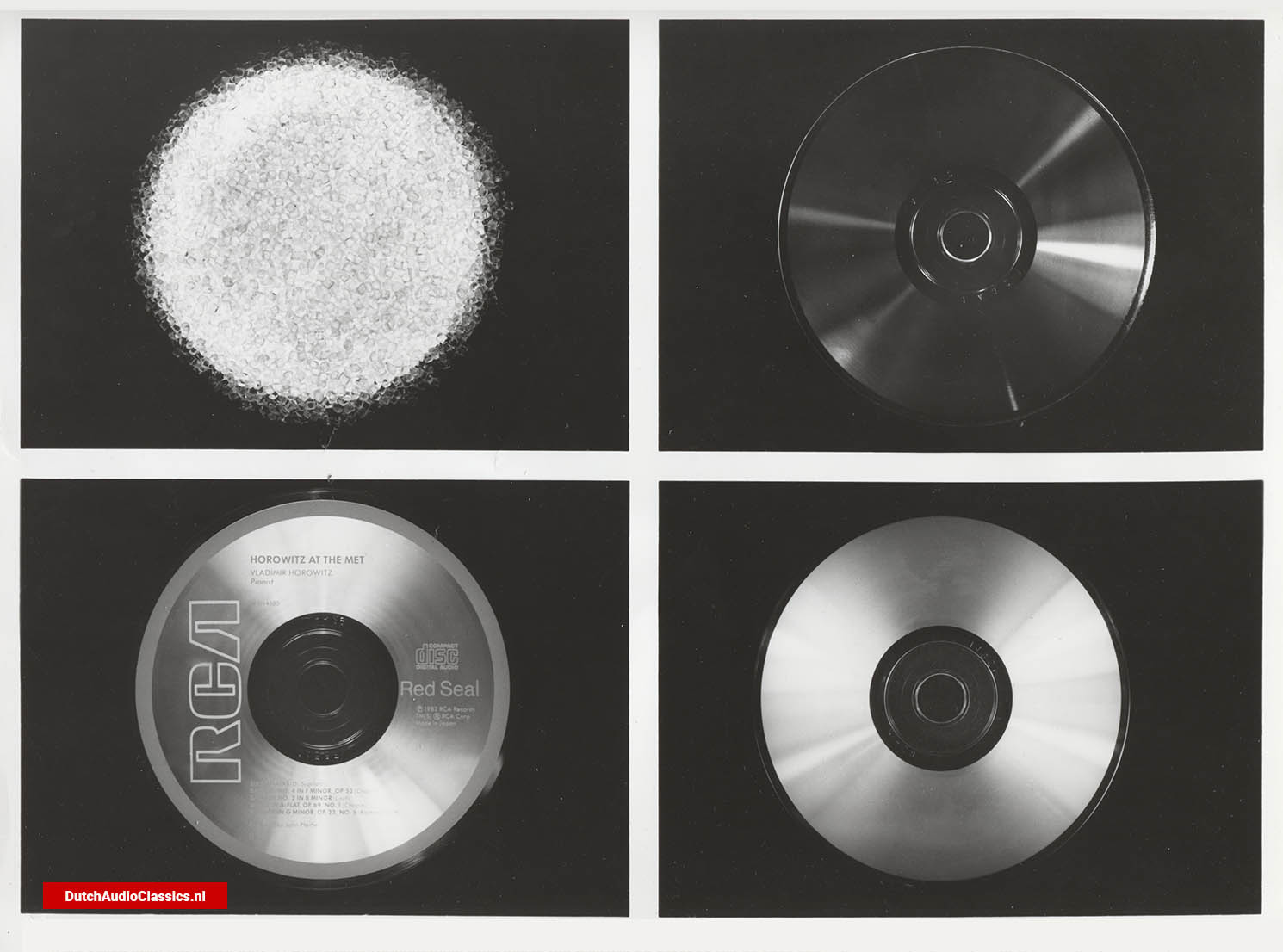 Various stages in manufacturing a compact disc