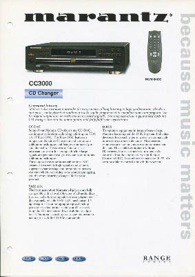 Marantz CC3000 cdplayer 2001 English Product information PDF - Marantz
