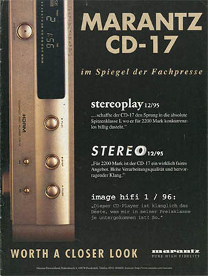 Marantz CD17 cdplayer 1996 German Review PDF - Marantz