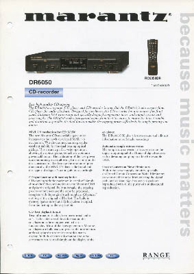 Marantz DR6050 cdrecorder 2001 product information English PDF - Marantz
