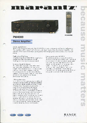 Marantz PM4000 Amplifier 2001 English product information PDF - Marantz