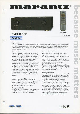 Marantz PM6010 OSE Amplifier 2001 English product information PDF - Marantz