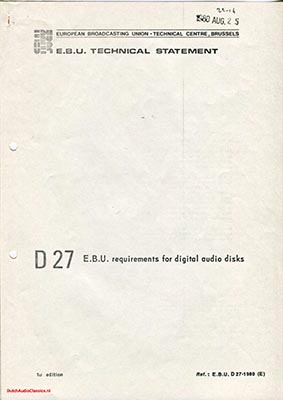 EBU Requirements for Digital Audio Disks 1980 PDF - Other