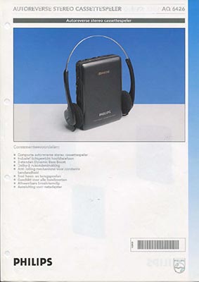 Philips AQ6426 Portable cassetteplayer 1993 product information PDF - Philips