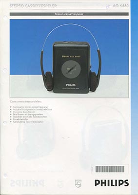 Philips AQ6440 Portable cassetteplayer 1995 product information PDF - Philips