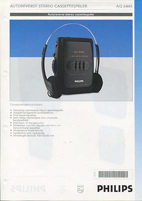 Philips AQ6446 Portable cassetteplayer 1995 product information PDF - Philips