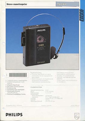 Philips AQ6494 Portable cassetteplayer 1989 product information PDF - Philips