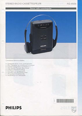 Philips AQ6526 Portable cassetteplayer 1993 product information PDF - Philips