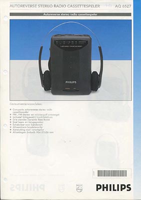 Philips AQ6527 Portable cassetteplayer 1994 product information PDF - Philips