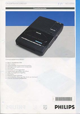 Philips AQ6350 Cassetterecorder 1993 product information PDF - Philips
