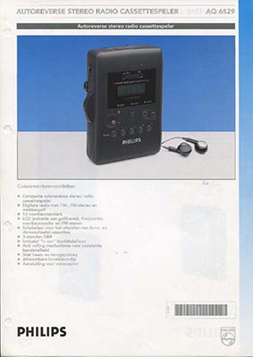Philips AQ6529 Portable cassetteplayer 1993 product information PDF - Philips