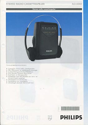 Philips AQ6542 Portable cassetteplayer 1995 product information PDF - Philips