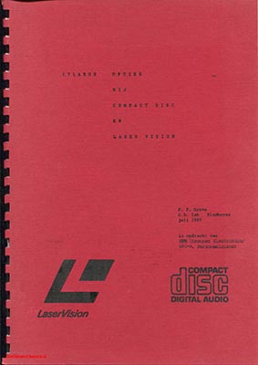 Philips Optical Compact Disc Laservision Dutch 1985 Technical PDF - Philips