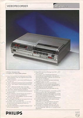 Philips VR2334 Video2000 1984 product information PDF - Philips