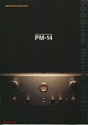 Marantz PM14 Amplifier 1998 Japanese brochure PDF - Marantz