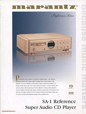 Marantz SA1 SACDplayer 2000 English Product information PDF - Marantz
