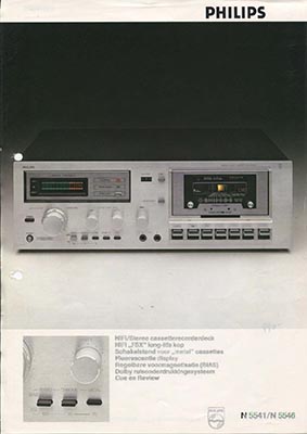Philips N5541 Cassettedeck 1981 product information PDF - Philips