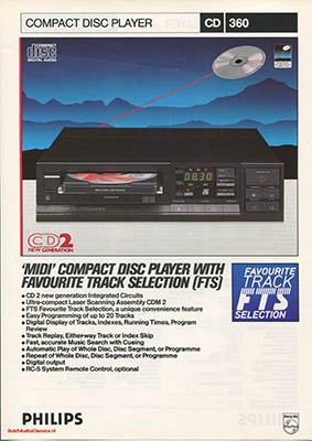 Philips CD360 cdplayer 1987 English product information PDF - Philips