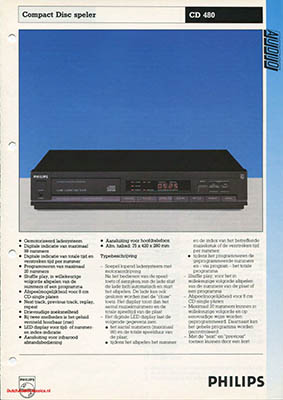 Philips CD480 cdplayer 1989 Dutch product information PDF - Philips