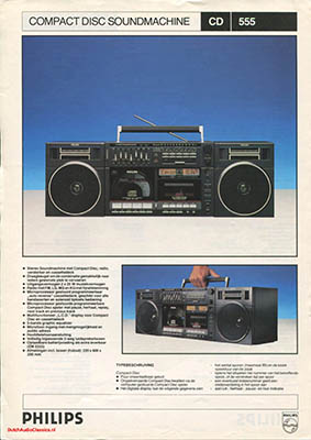 Philips CD555 cdplayer 1985 English product information PDF - Philips