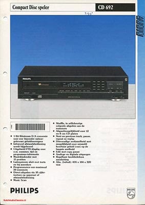 Philips CD692 cdplayer 1992 Dutch product information PDF - Philips