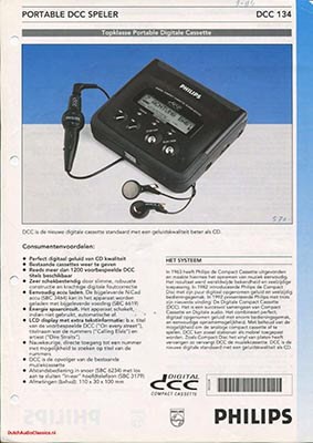 Philips DCC134 portable DCC player 1993 Dutch brochure PDF - Philips