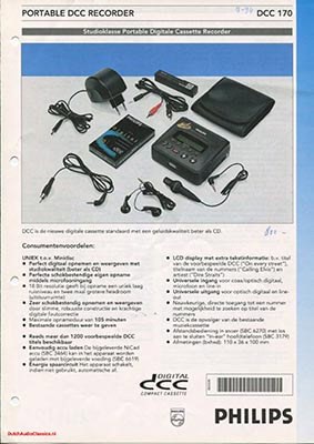 Philips DCC170 portable DCC recorder 1994 Dutch brochure PDF - Philips