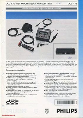 Philips DCC175 portable DCC recorder 1995 Dutch brochure PDF - Philips