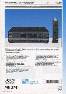 Philips DCC300 DCC recorder 1992 Dutch product information PDF - Philips