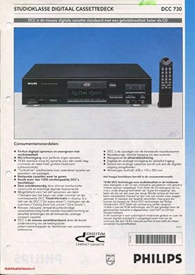 Philips DCC730 DCC recorder 1994 Dutch product information PDF - Philips