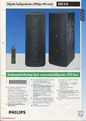 Philips DSS930 Digital Speaker System product information 1992 Dutch PDF - Philips