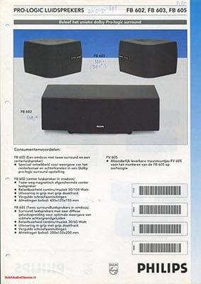 Philips FB605 Speaker product information 1995 Dutch PDF - Philips