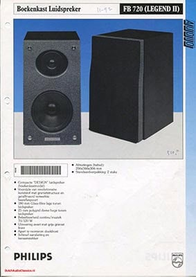 Philips FB720 Speaker product information 1992 Dutch PDF - Philips