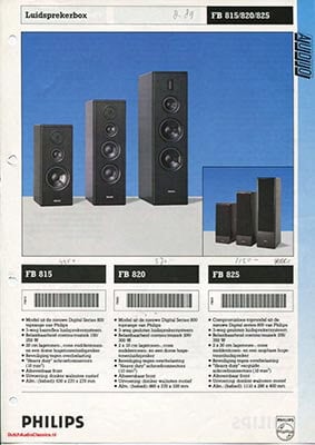 Philips FB820 Speaker product information 1989 Dutch PDF - Philips