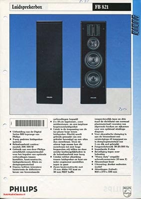 Philips FB821 Speaker product information 1990 Dutch PDF - Philips