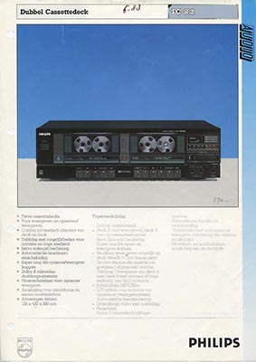 Philips FC582 cassettedeck 1988 product information PDF - Philips