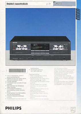 Philips FC630 cassettedeck 1989 product information PDF - Philips