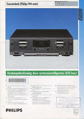 Philips FC930 cassettedeck 1992 product information PDF - Philips