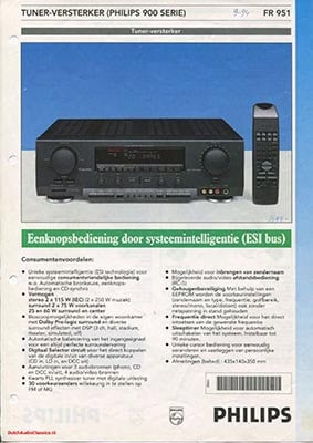 Philips FR951 Receiver product information 1994 Dutch PDF - Philips
